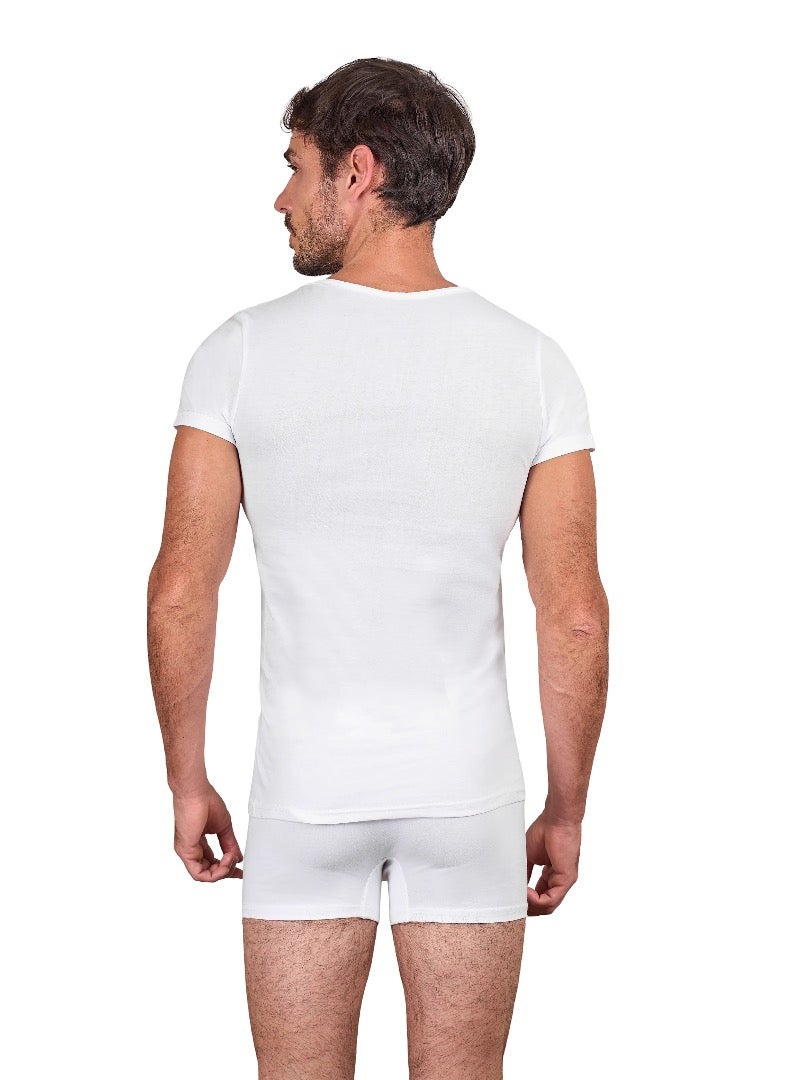 Dice® Men Half Sleeves Undershirt Bundle of 3 White  (100% Cotton) - Image 3